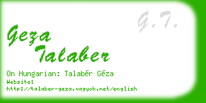 geza talaber business card